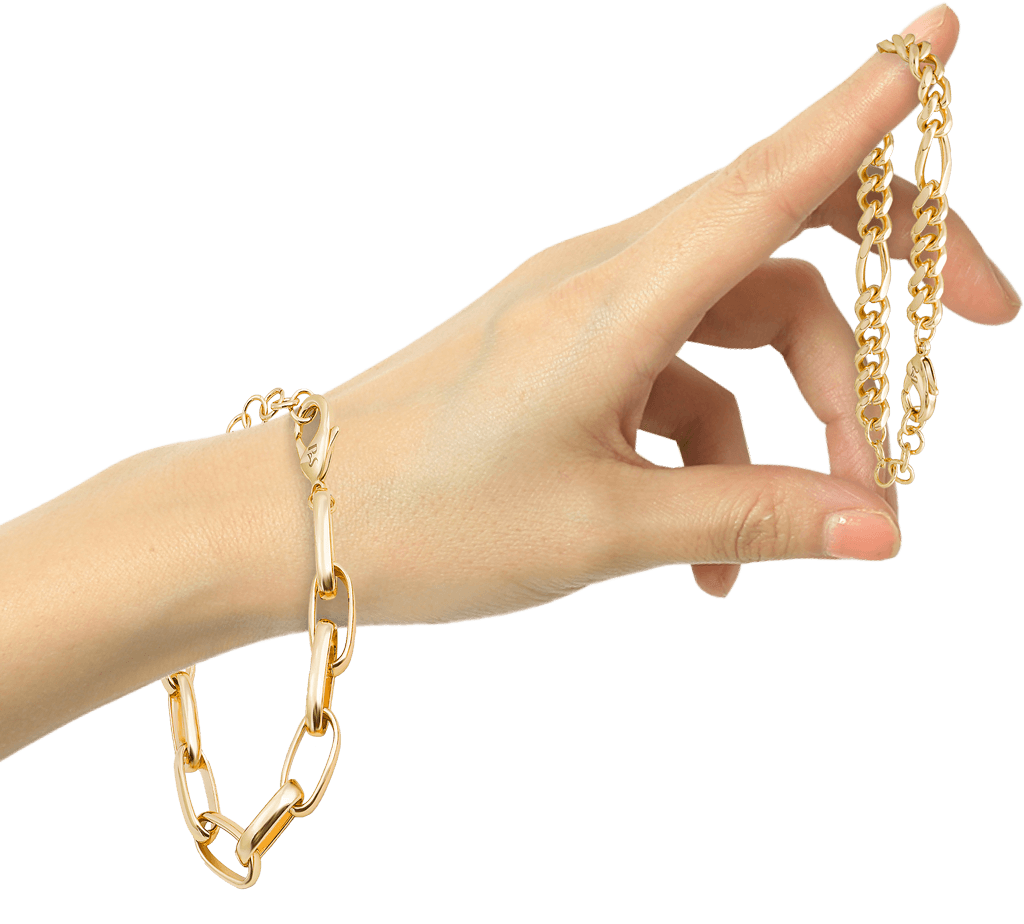hand left with chains